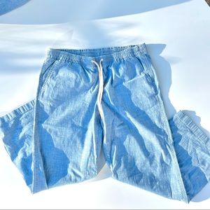 LL Bean Favorite Fit Light Blue Drawstring Pants, 14